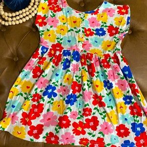 Hanna Andersson shirt sleeve button front dress 110cm (size 5)